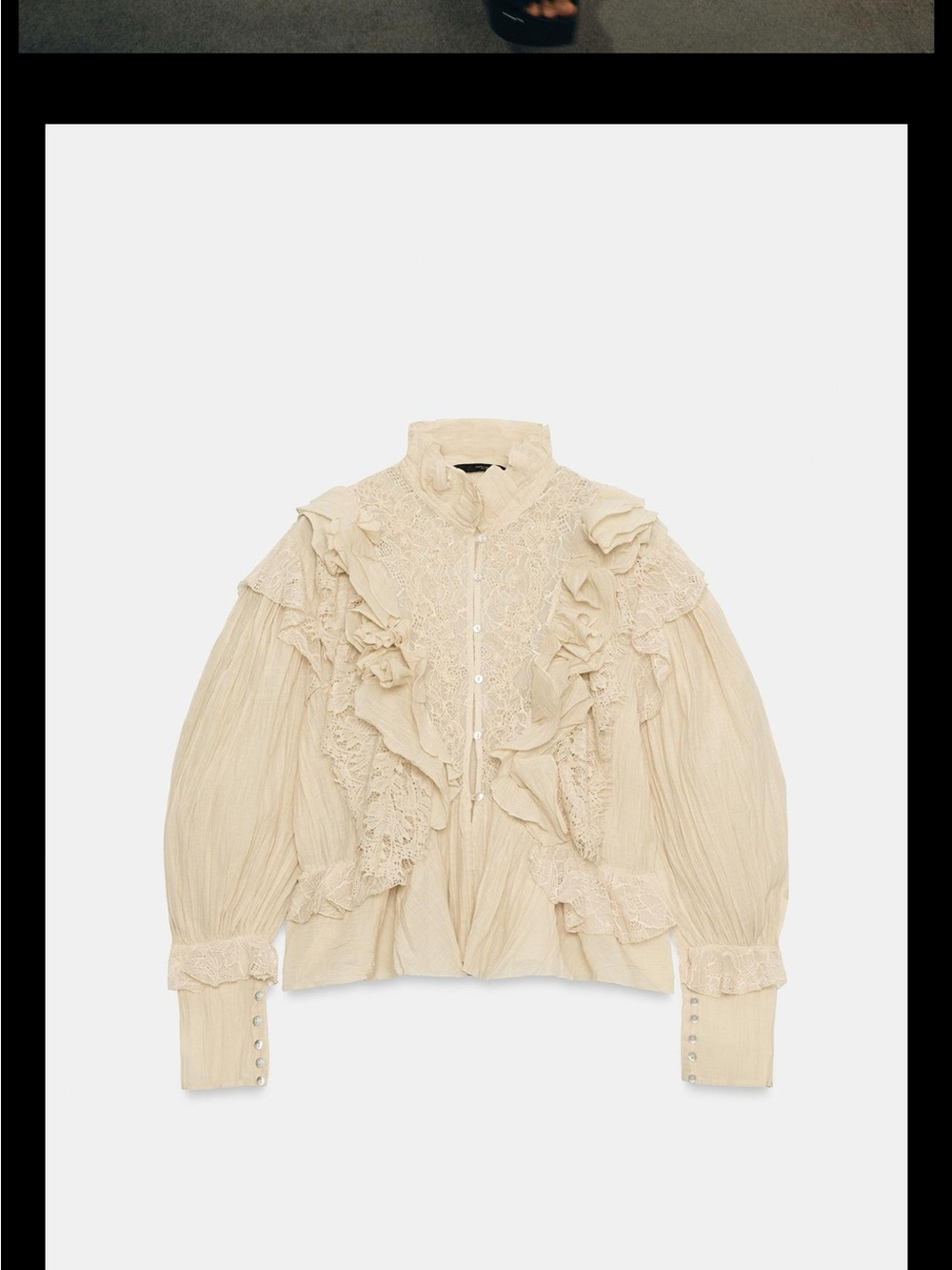 ZARA ZW COLLECTION ROMANTIC RUFFLED SHIRT - Picture 7 of 12